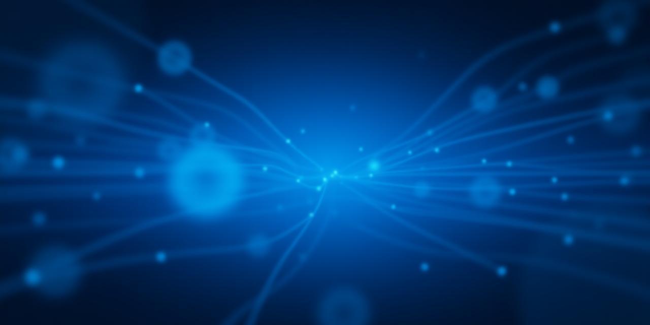 Animierter Tech-Hintergrund mit digitalen Linien und leuchtenden Punkten